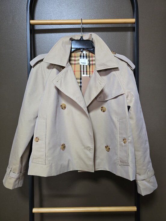 Jackets & Blazers - Cropped Trench Coat, Honey Color